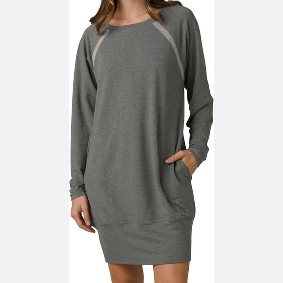 NWT Prana Grey Rosie Sweatshirt Dress - Picture 1 of 4